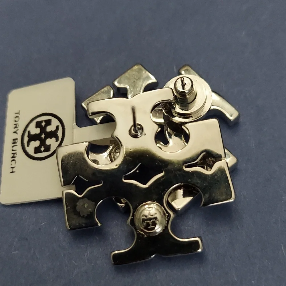 Tory Burch Pave Classic Stud Earrings - Picture 6 of 6